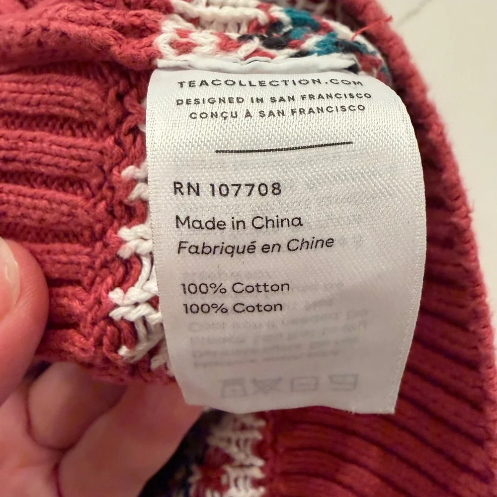 Tea Collection Kids Fair Isle Cowl Neck Sweater‎ Size S 4- 5